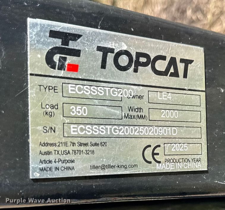 image for item DY8404 2025 TopCat ECSSSTG200 skid steer stump grinder