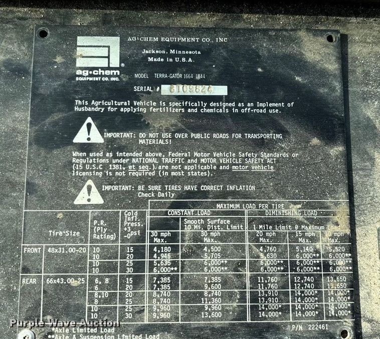 image for item ED2355 1994 Ag-Chem Terra-Gator 1844 spreader