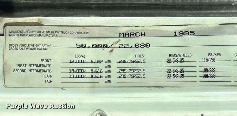 image for item ED2356 1995 WhiteGMC fertilizer delivery truck