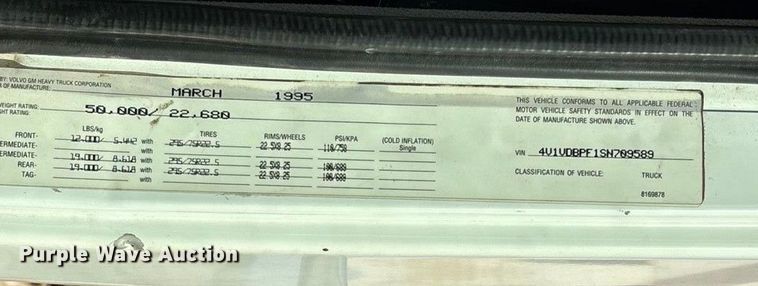 image for item ED2356 1995 WhiteGMC fertilizer delivery truck