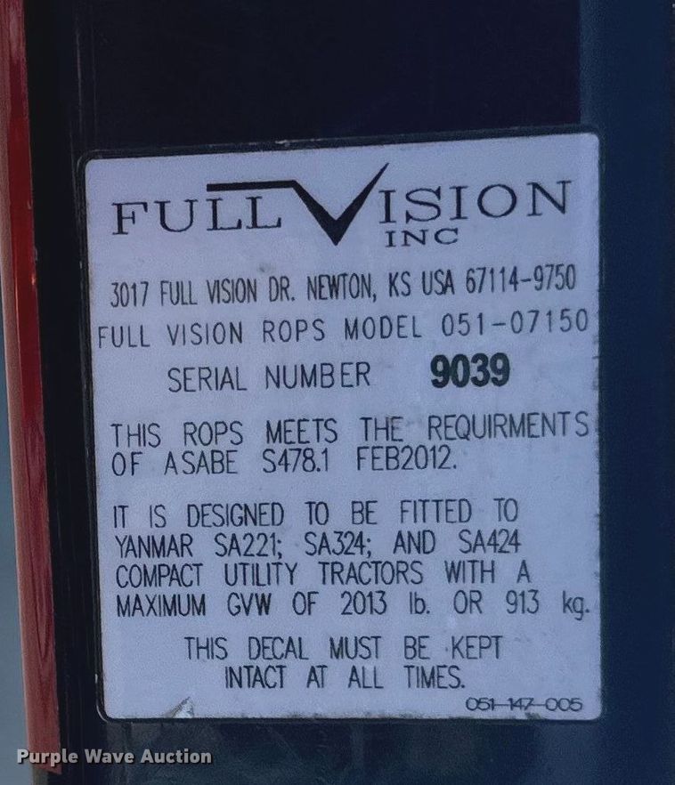 image for item EG1725 2020 Yanmar SA24 MFWD tractor