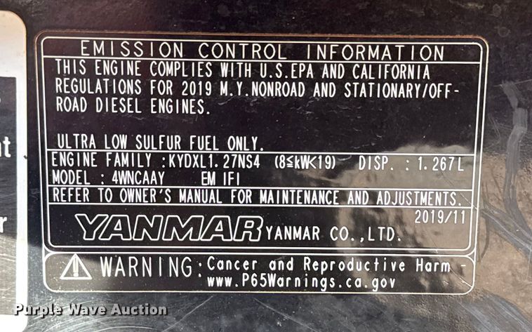 image for item EG1725 2020 Yanmar SA24 MFWD tractor