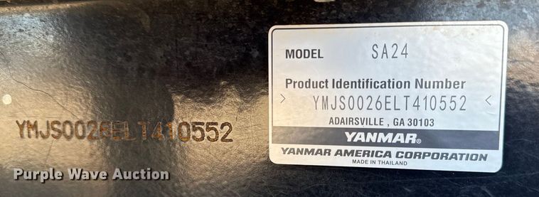 image for item EG1725 2020 Yanmar SA24 MFWD tractor