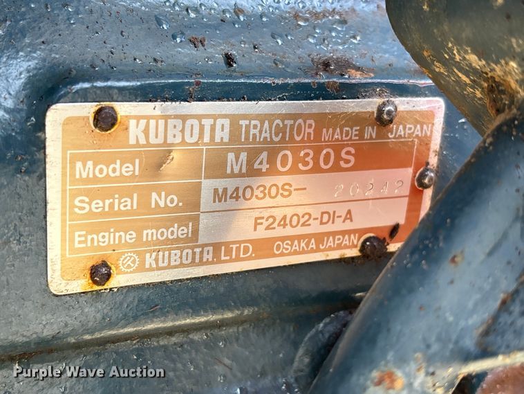 image for item EJ7719 Kubota M4030SU tractor