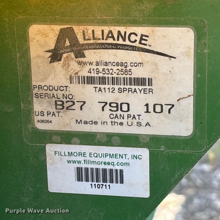 image for item EM6047 Alliance TA112 sprayer