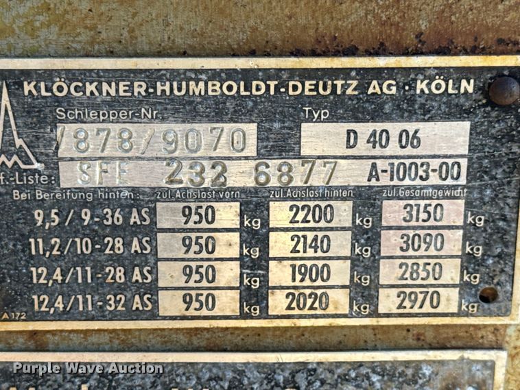 image for item EN0686 Deutz D4006 tractor