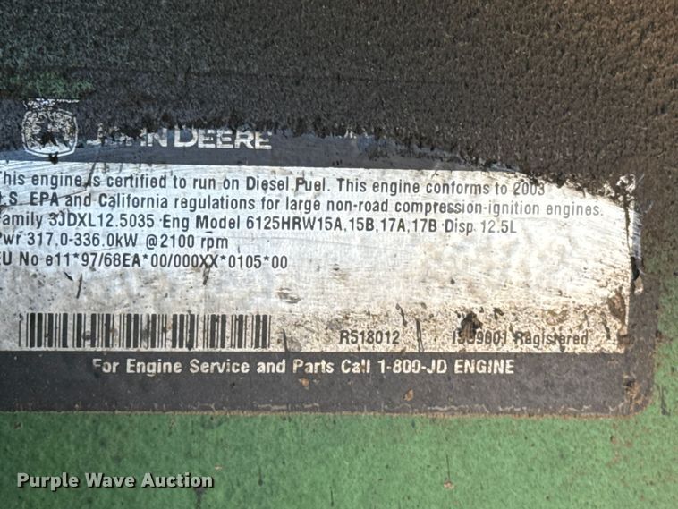 image for item EP0830 2003 John Deere 9520T tractor