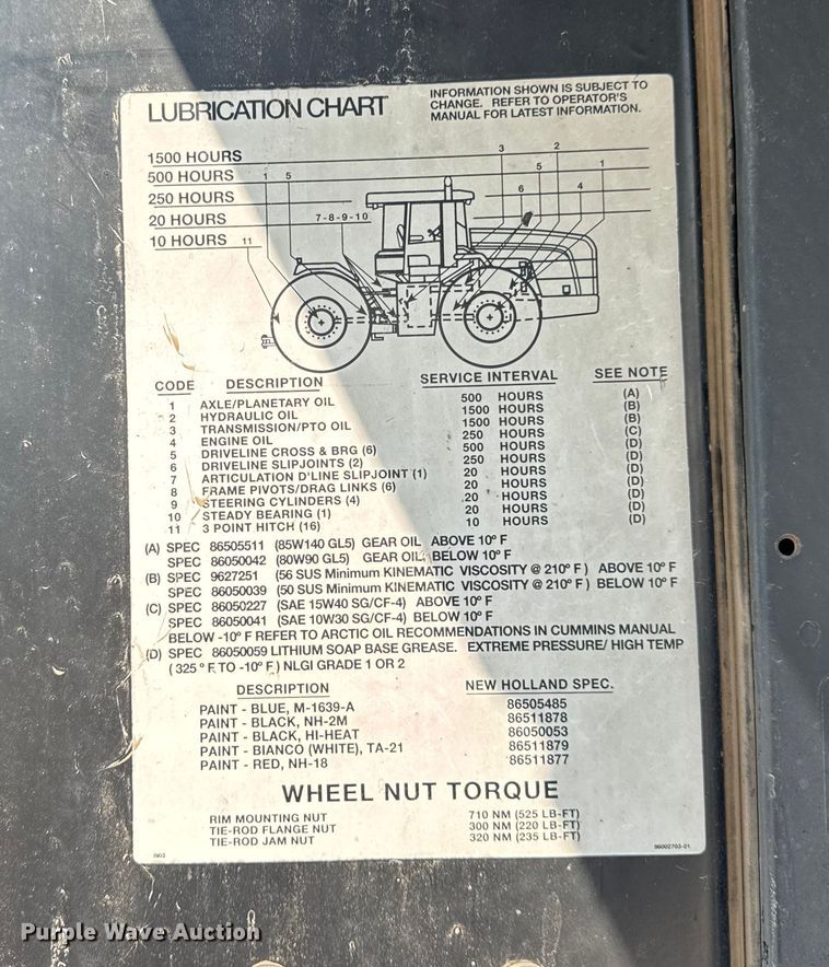 image for item ER0052 2000 New Holland 9884 4WD tractor