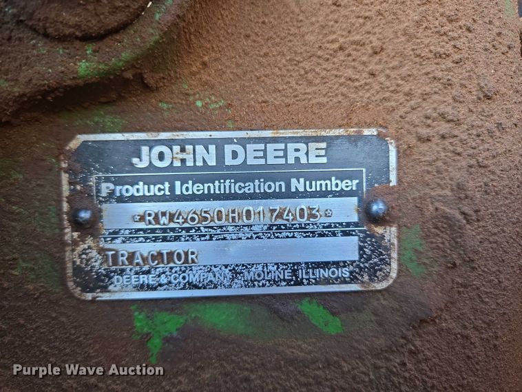 image for item ET5237 1988 John Deere 4650 tractor