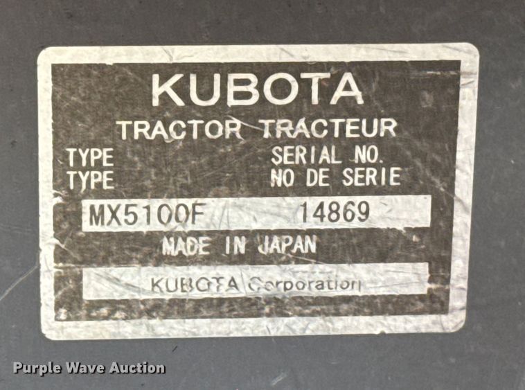 image for item EU5235 Kubota MX5100F tractor