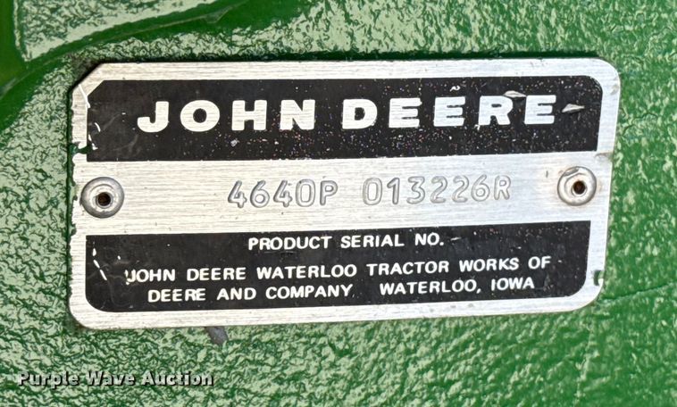 image for item EU5370 1979 John Deere 4640 tractor