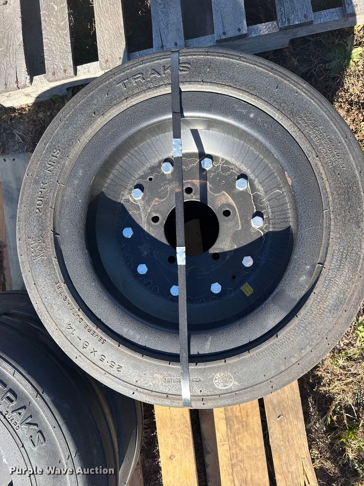 image for item EU6324 (4) Traks 4-25.5x8-14 tires and wheels