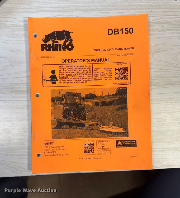 image for item EU6335 RHINO DB150 side boom rotary mower