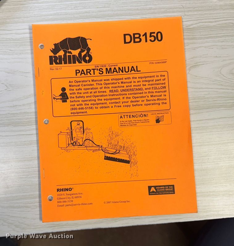 image for item EU6335 RHINO DB150 side boom rotary mower