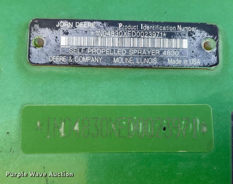 image for item EV3237 2013 John Deere 4830 sprayer