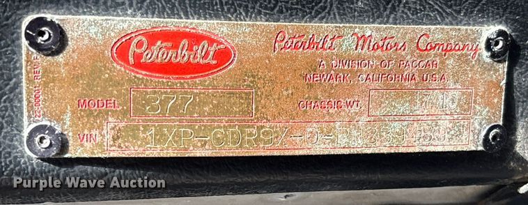 image for item EV3240 1993 Peterbilt 377 Seed Tender Truck