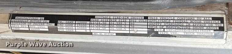 image for item EV3240 1993 Peterbilt 377 Seed Tender Truck