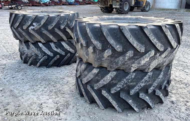 image for item EV3241 (4) BKT 650/65R38 Agri Max RT 657 flotation tires and wheels