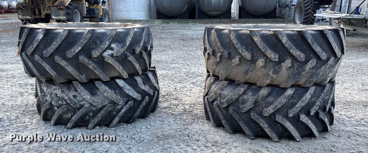 image for item EV3241 (4) BKT 650/65R38 Agri Max RT 657 flotation tires and wheels