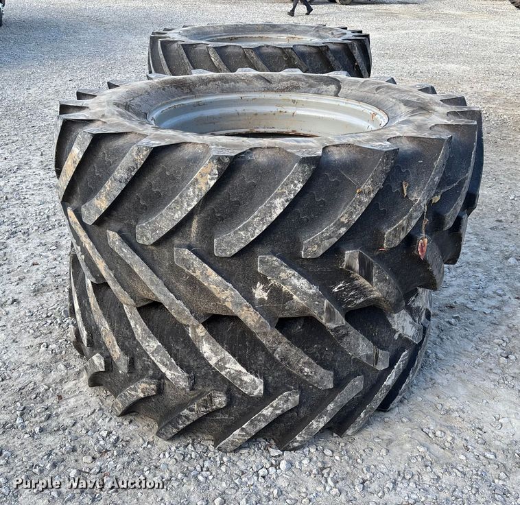 image for item EV3241 (4) BKT 650/65R38 Agri Max RT 657 flotation tires and wheels