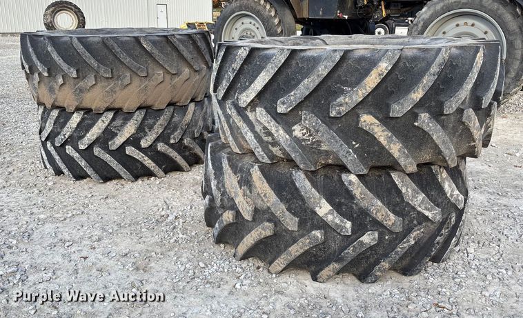 image for item EV3241 (4) BKT 650/65R38 Agri Max RT 657 flotation tires and wheels