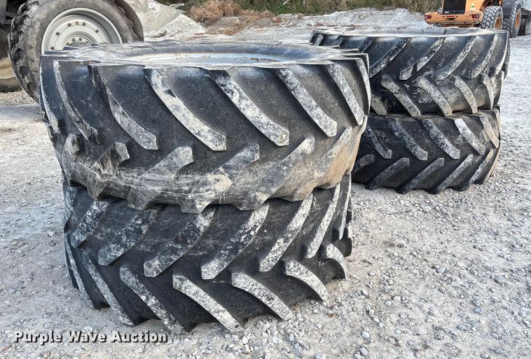 image for item EV3241 (4) BKT 650/65R38 Agri Max RT 657 flotation tires and wheels