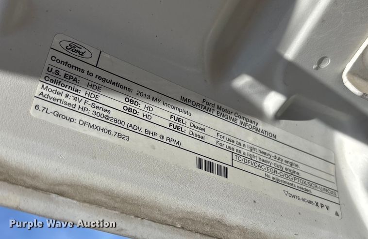 image for item EV3252 2013 Ford F550 flatbed truck