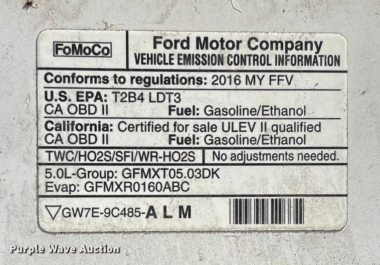 image for item EV3256 2016 Ford F150 SuperCab pickup truck
