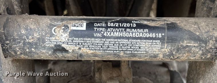 image for item EV3258 2013 Polaris Sportsman 500 ATV