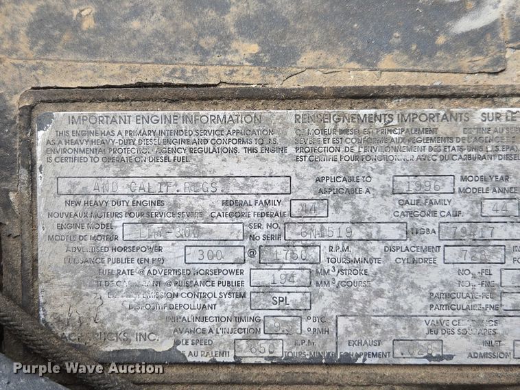 image for item EV4381 1997 Mack RD690S fertilizer delivery truck