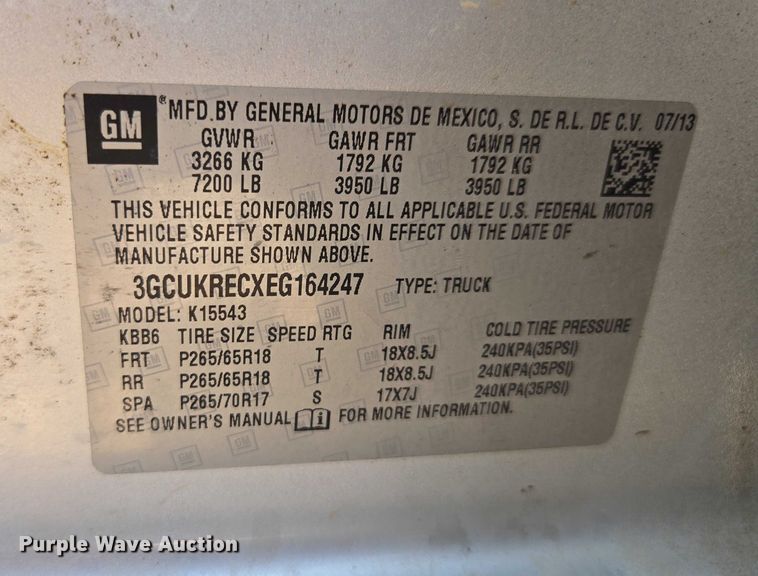 image for item EV4383 2014 Chevrolet Silverado 1500 Crew Cab pickup truck