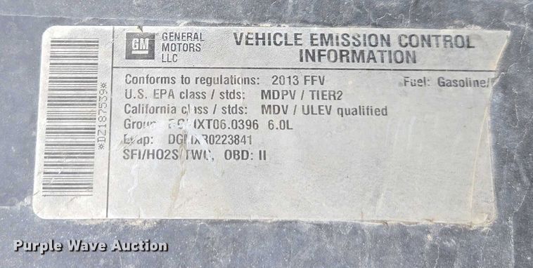 image for item EV5500 2013 Chevrolet Silverado 2500HD LT Ext. Cab pickup truck