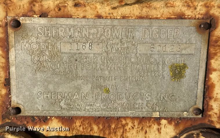 image for item FK0585 Sherman Power Digger 1168 backhoe attachment