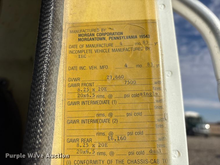 image for item FK1004 1983 International 1724 flatbed truck