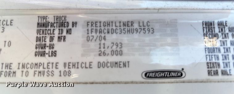 image for item FK1017 2005 Freightliner M2 106 truck cab and chassis
