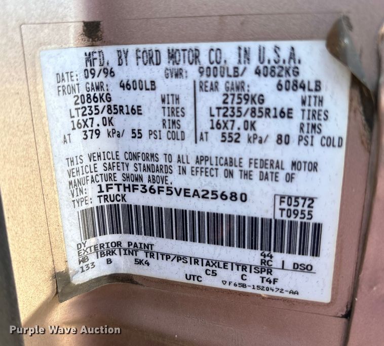 image for item FK1022 1997 Ford F350 sprayer bed pickup truck