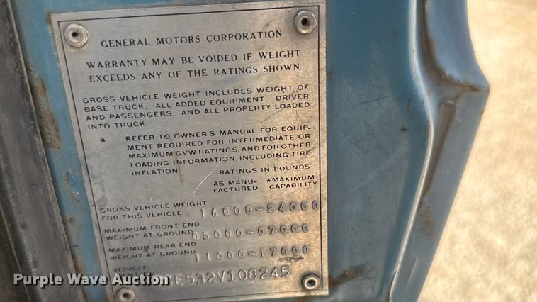 image for item NA9823 1972 Chevrolet C/50 grain truck