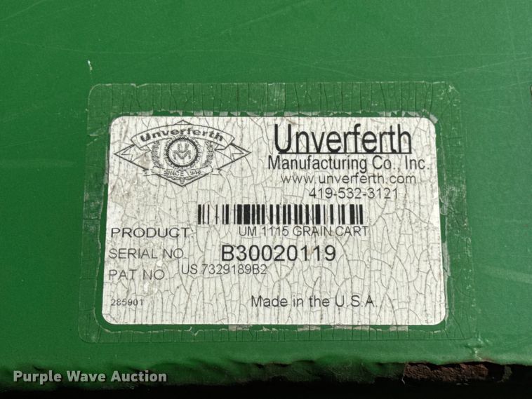 image for item YA1411 2011 Unverferth 1115 grain cart