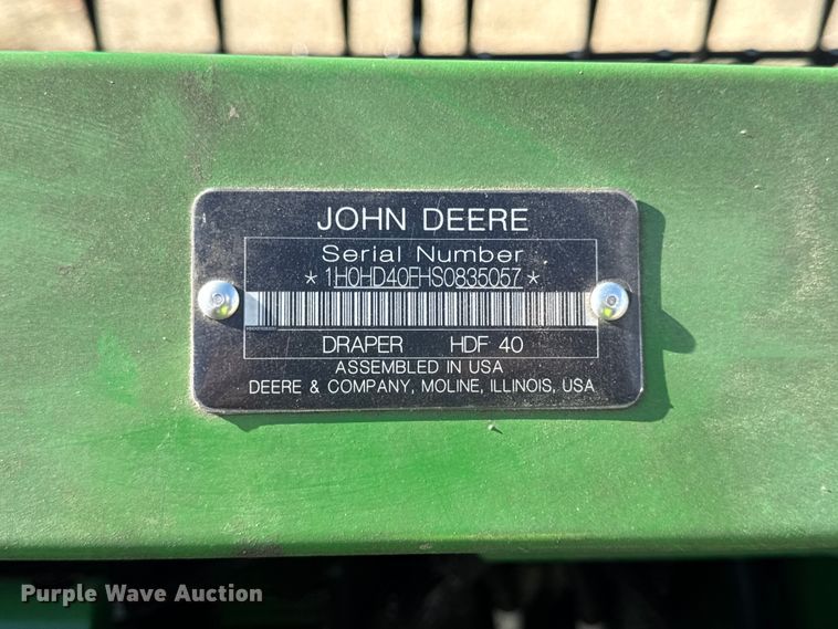image for item YA1445 2025 John Deere HDF40 flex draper head