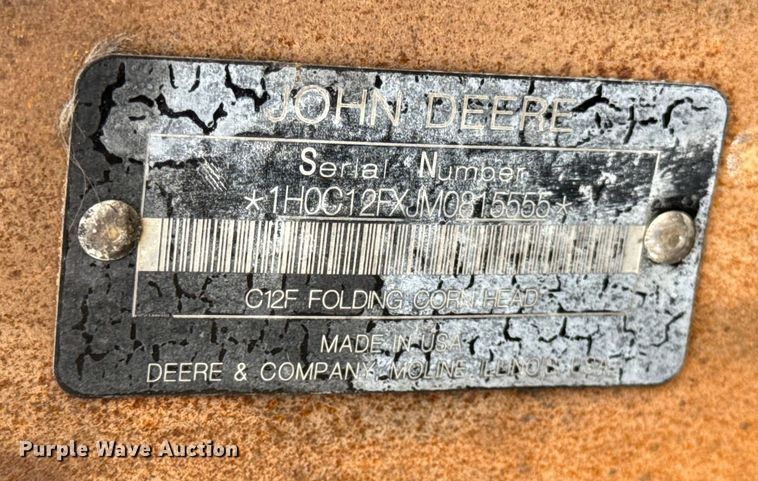 image for item YA1545 2021 John Deere C12F Folding corn head