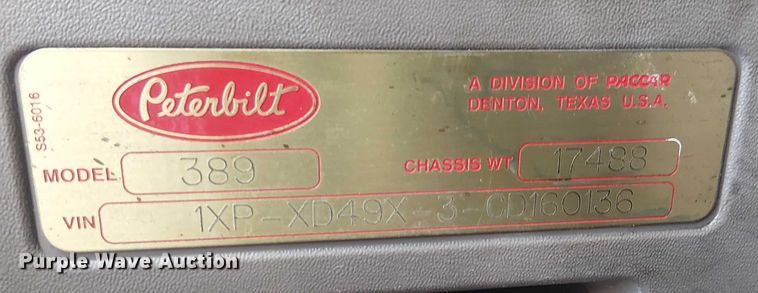 image for item DJ7898 2012 Peterbilt 389 semi truck