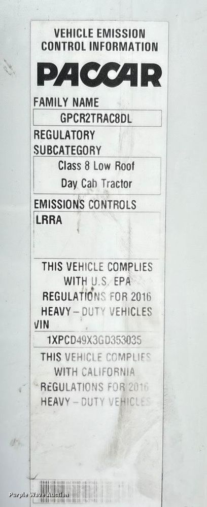 image for item DJ7910 2016 Peterbilt 567 semi truck