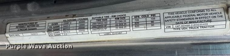 image for item DJ7920 2014 Peterbilt 389 semi truck