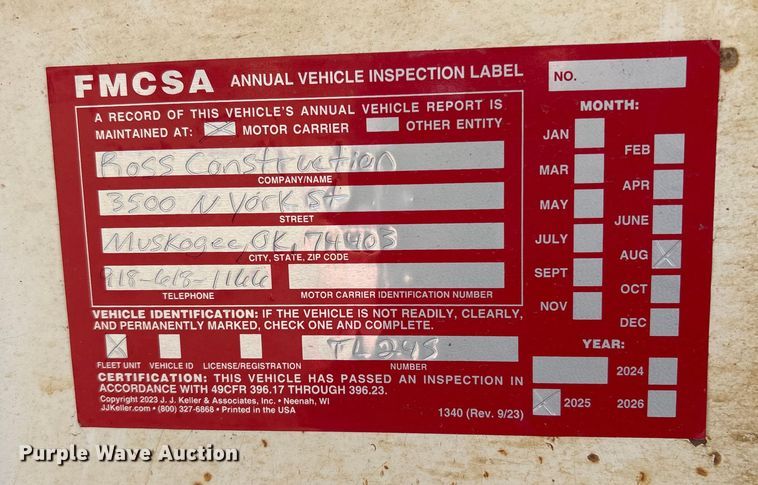 image for item DJ7933 1999 CPS Trailers SBD 240 bottom dump trailer