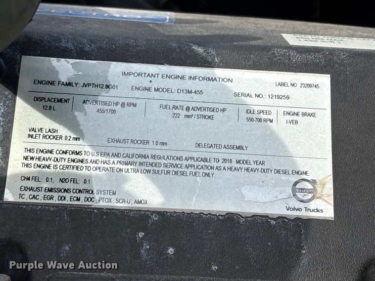 image for item DM1986 2019 Volvo VNR semi truck