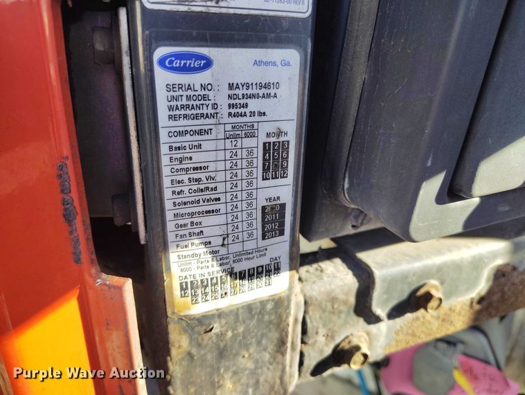 image for item DT0752 2011 Utility refrigerated van trailer