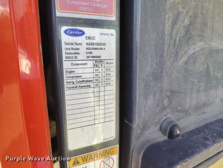 image for item DT0753 2012 Utility VS2RA refrigerated van trailer