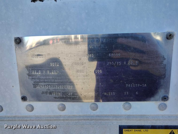 image for item DT0758 2003 Great Dane 7411TP-SA dry van trailer