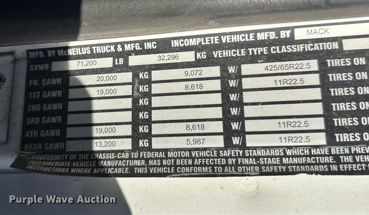 image for item DW4344 2002 Mack CV513 ready mix truck