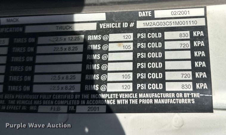 image for item DW4344 2002 Mack CV513 ready mix truck